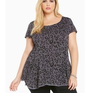 Torrid animal print flowy top